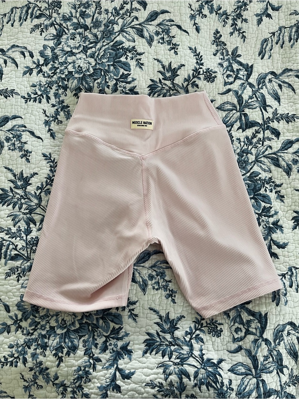 Muscle Nation baby pink shorts